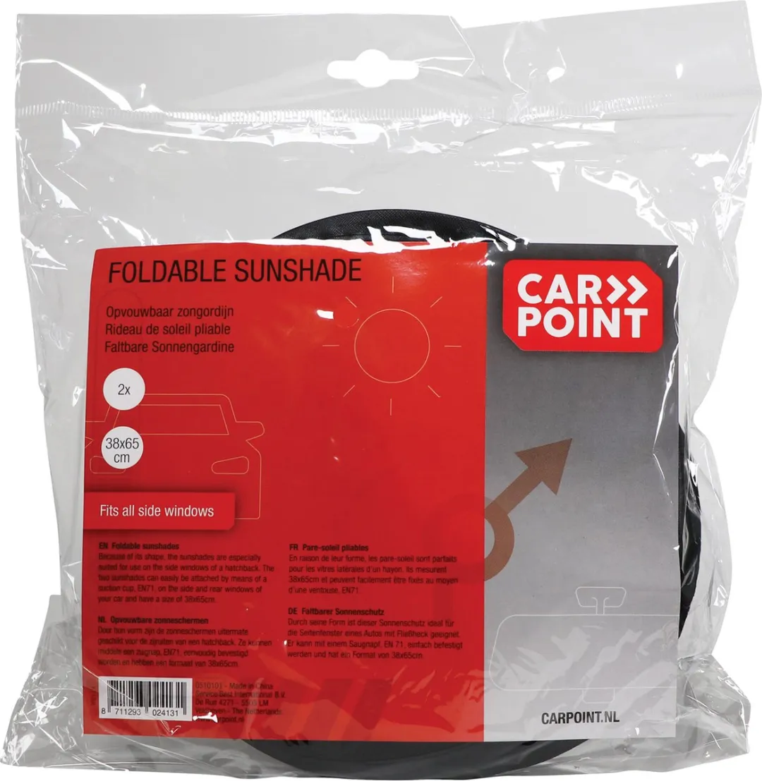 Carpoint Pop-Up Auto Zonneschermen 2 Stuks - Zwart