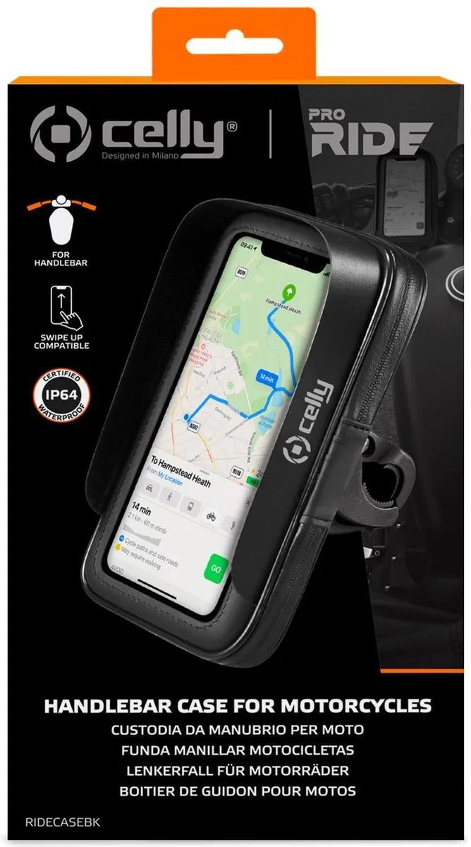 Celly ProRide RIDECASEBK Telefoonhouder - Zwart