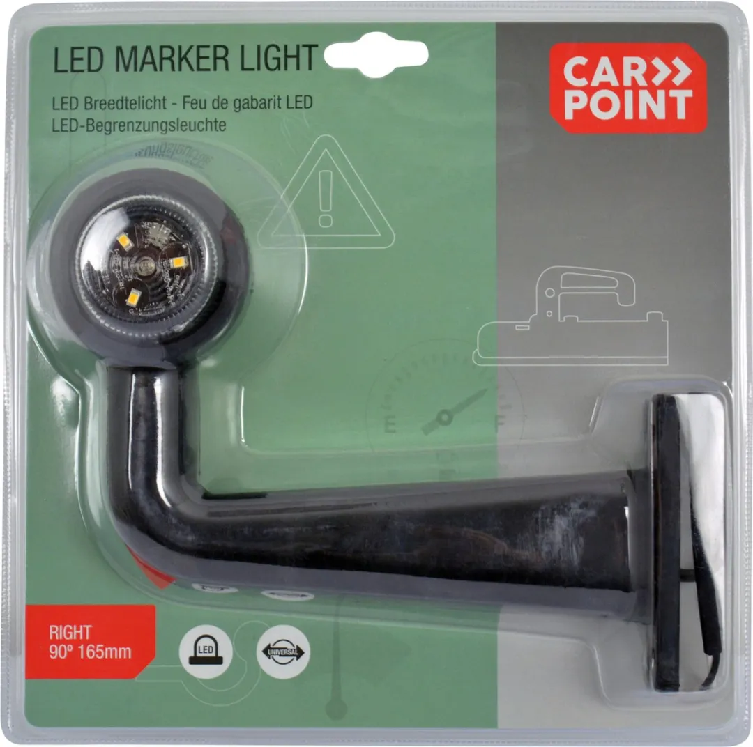Carpoint Breedtelicht 165mm Haaks Rechts - 10-30V - Rood/Wit