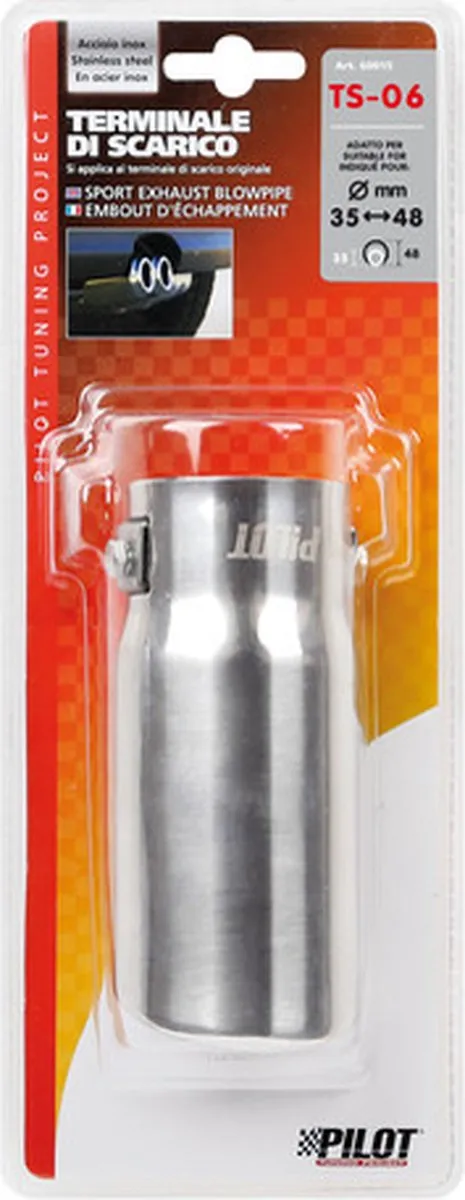 Lampa RVS Uitlaatsierstuk TS-06 - 35mm - Zilver