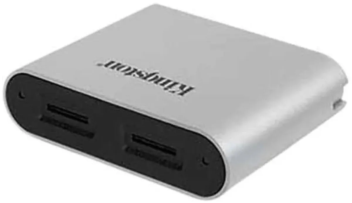 Kingston WFS-SDC Externe Geheugenkaartlezer USB-A 3.2 Gen 1 - Zilver-zwart