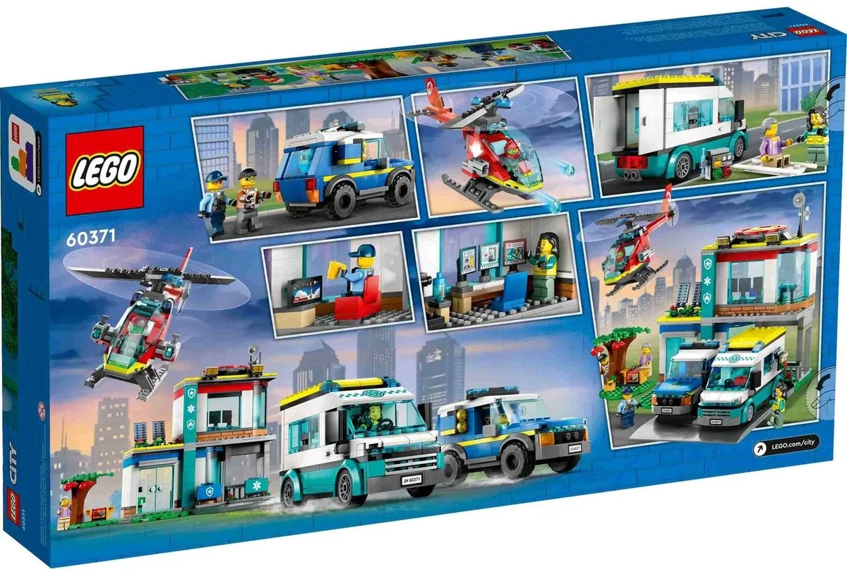 LEGO City Hoofdkwartier Hulpdienstvoertuigen 60371 - Meerkleurig