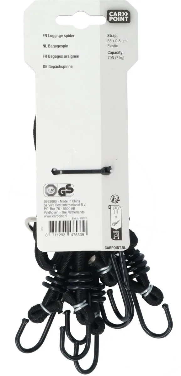 Carpoint Spinbinder 8-armig Ø8mm 55cm - Zwart