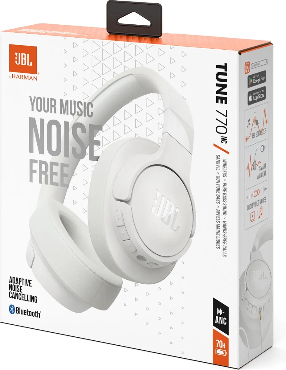 JBL Tune 770NC Draadloze Over-Ear Koptelefoon - Noise Cancelling - Wit