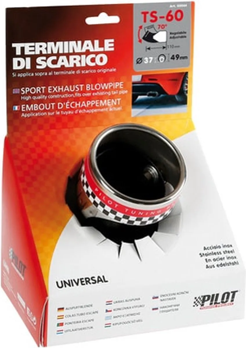 Lampa TS-60 RVS Uitlaatpijp 37mm - Zilver - afbeelding 6 van 6