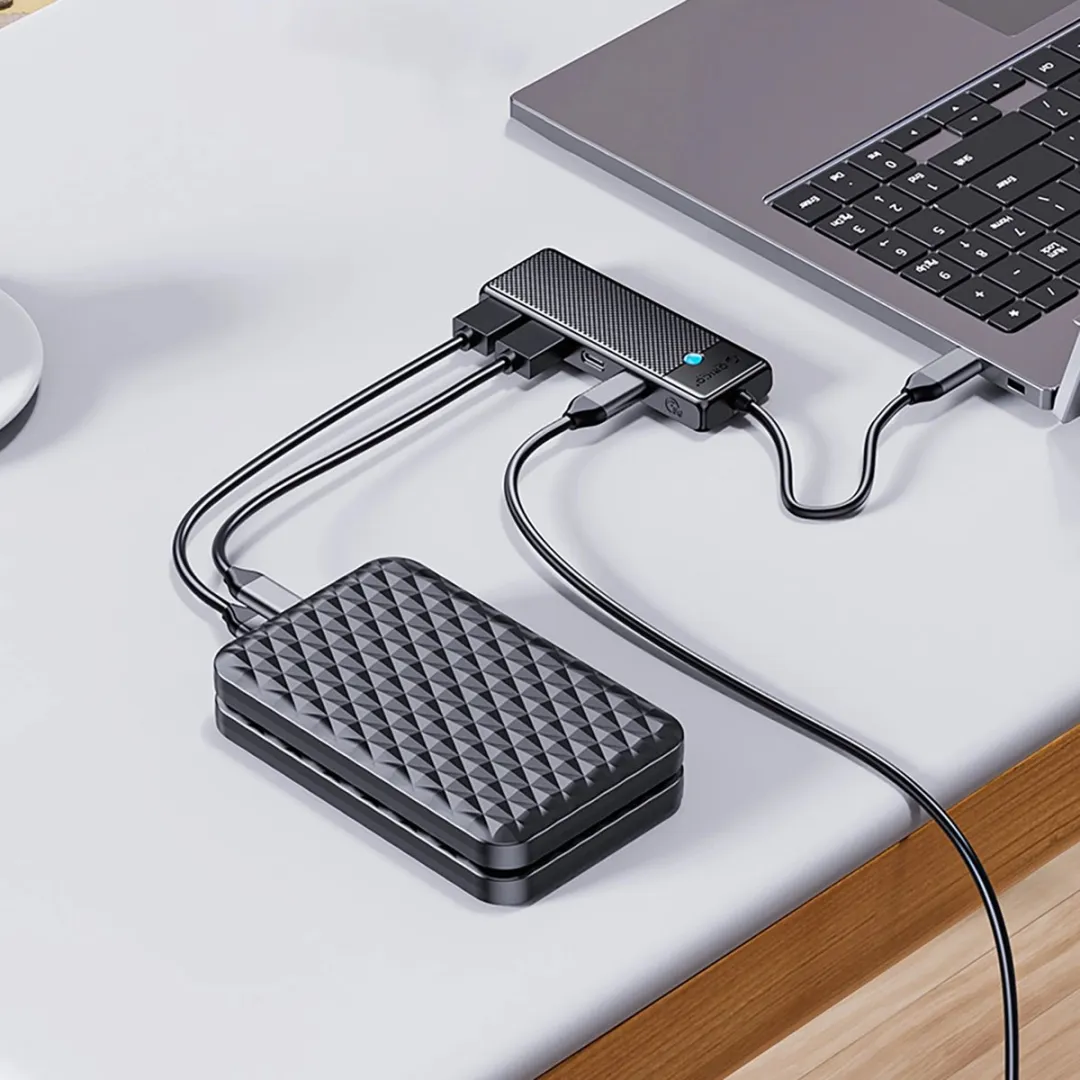 ORICO Hub USB-C Adapter 2x USB-A 3.0 2x USB-C 3.0 - Transparant - afbeelding 3 van 6