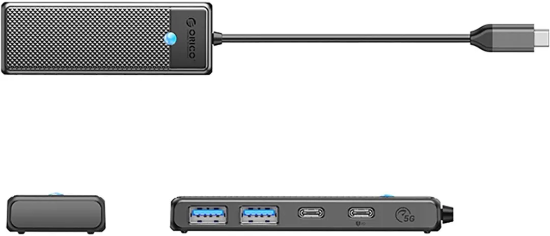 ORICO Hub USB-C Adapter 2x USB-A 3.0 2x USB-C 3.0 - Transparant - afbeelding 2 van 6