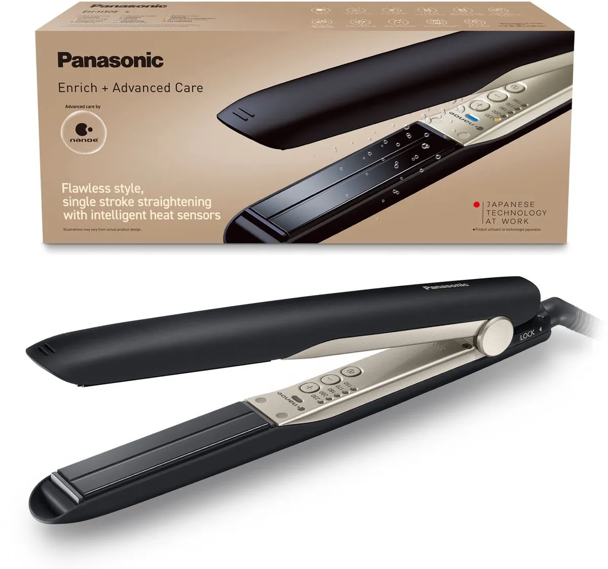 Panasonic EH-HS0E Stijltang - 5 standen - Zwart