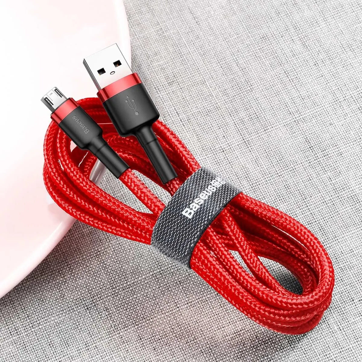 Baseus Cafule CAMKLF-B09 USB/Micro USB Kabel - 2.4A - 1M - Rood