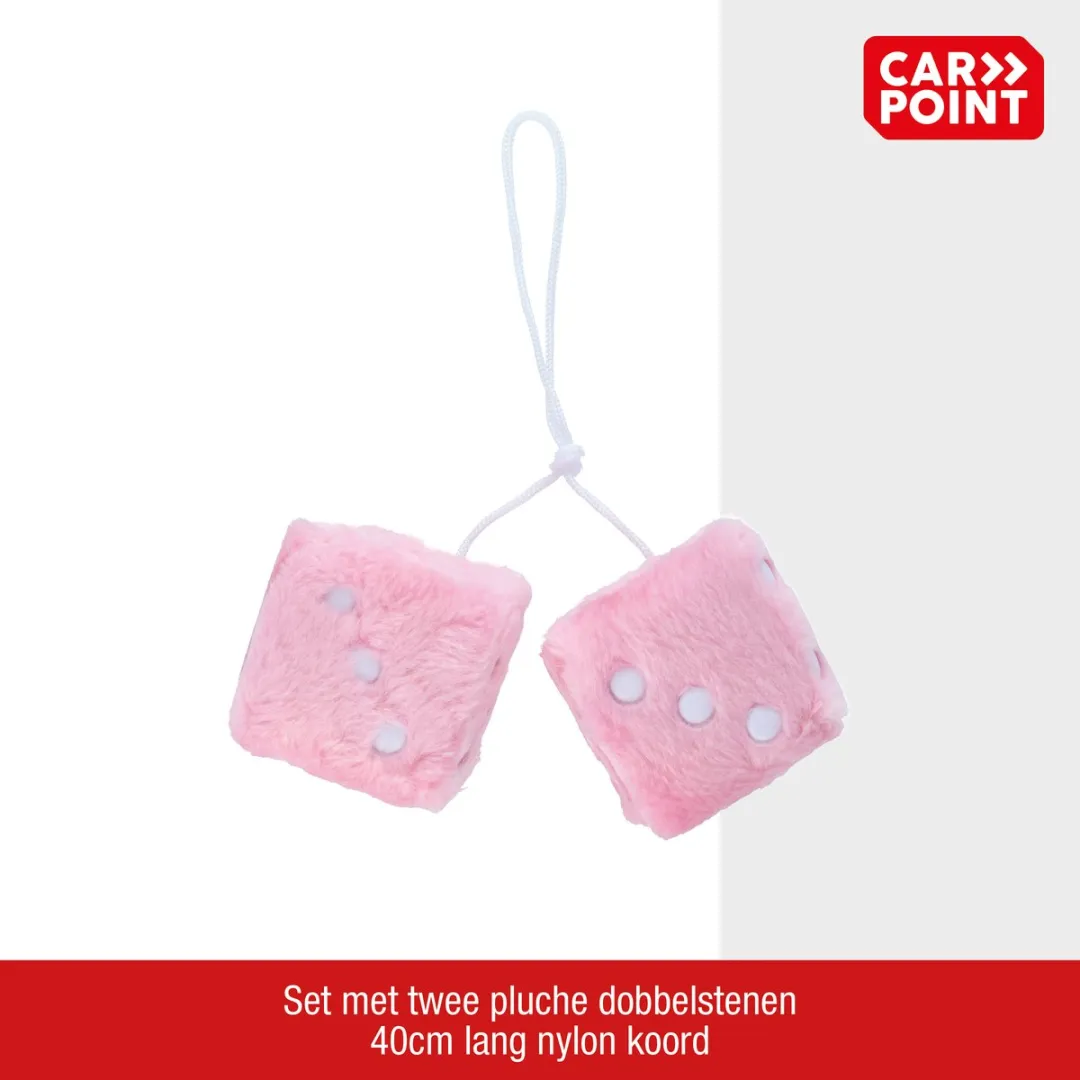 Carpoint Spiegeldecoratie Roze Dobbelsteen - Auto Decoratie Interieur Accessoires