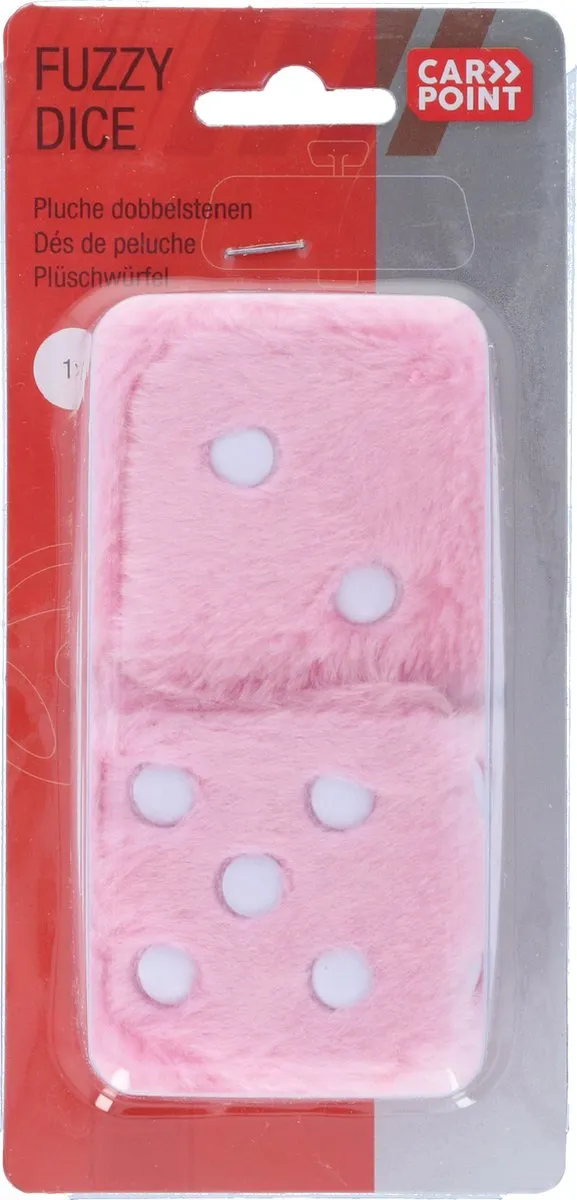 Carpoint Spiegeldecoratie Roze Dobbelsteen - Auto Decoratie Interieur Accessoires