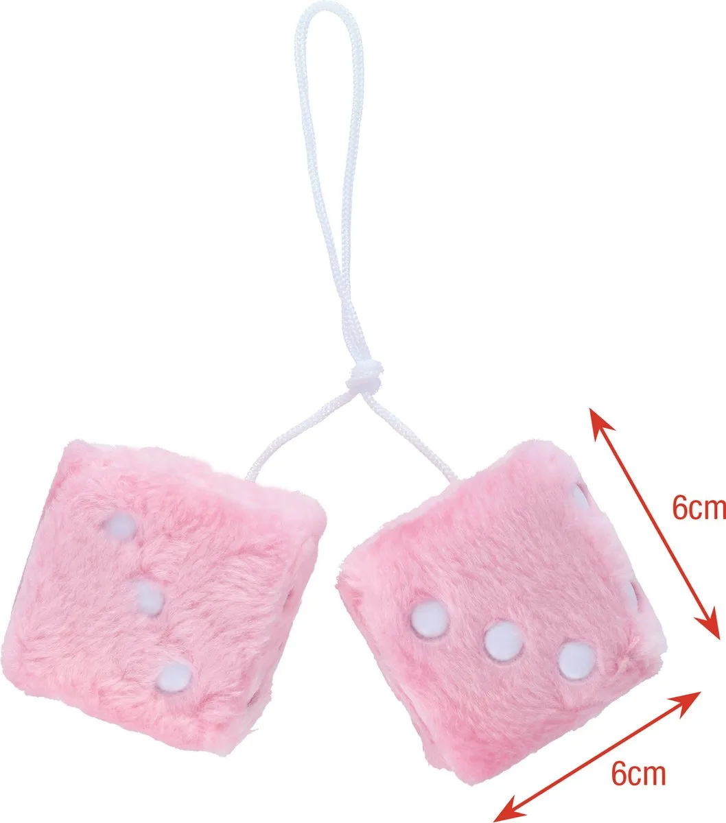 Carpoint Spiegeldecoratie Roze Dobbelsteen - Auto Decoratie Interieur Accessoires