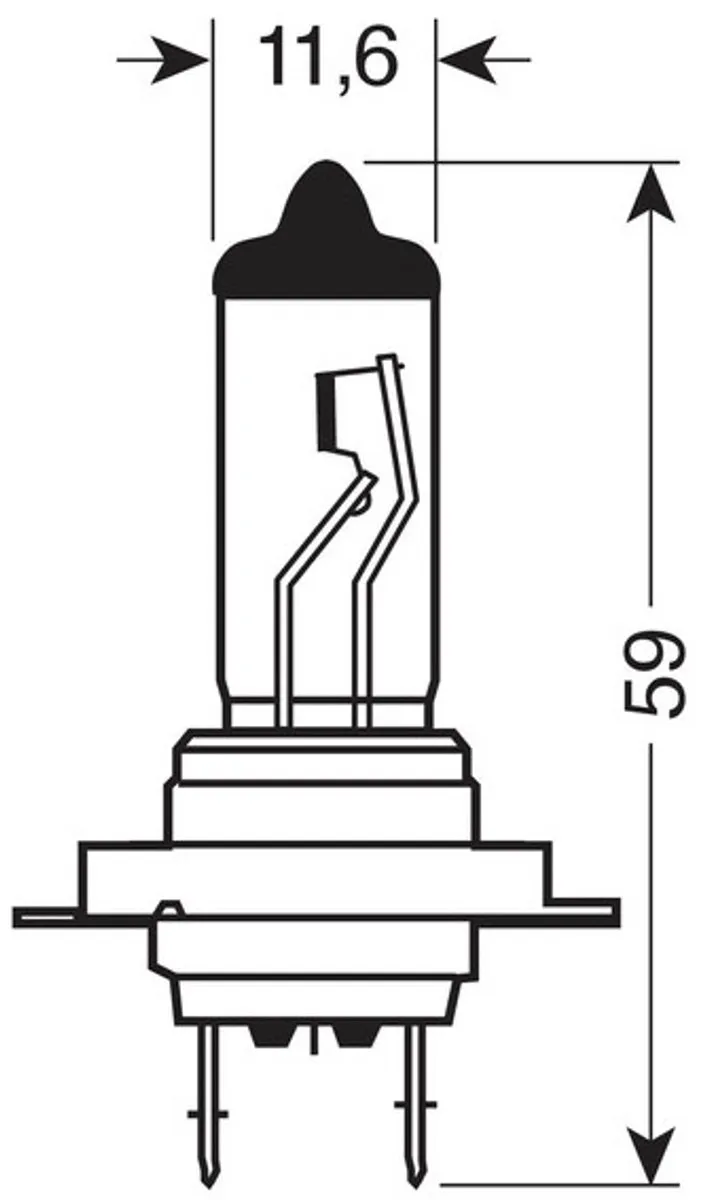 Lampa 12V Halogeenlamp H7 55W - Zwart