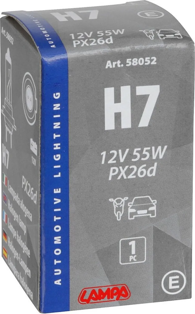 Lampa 12V Halogeenlamp H7 55W - Zwart