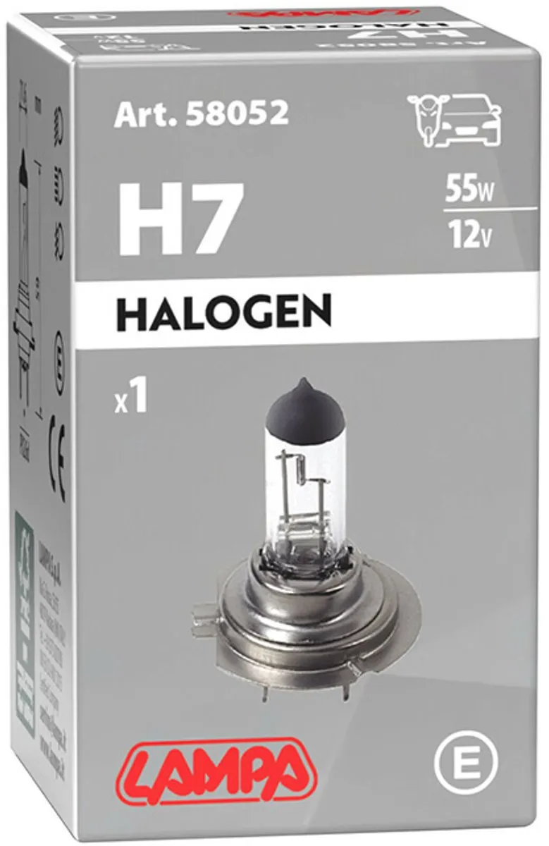 Lampa 12V Halogeenlamp H7 55W - Zwart