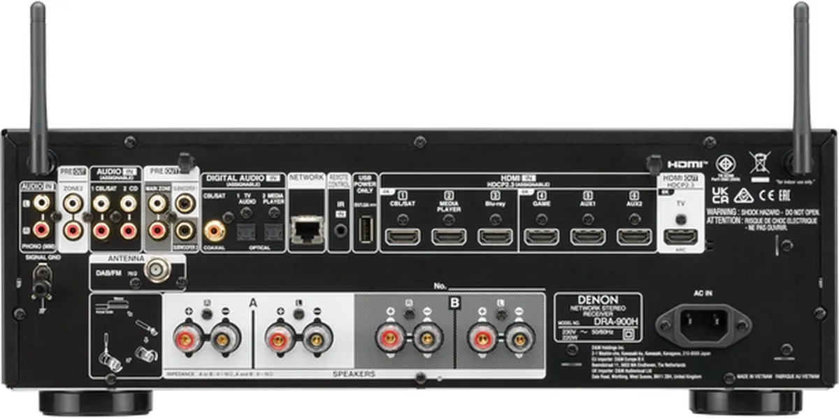 Denon DRA-900H AV-Receiver 175W - Zwart - afbeelding 6 van 6
