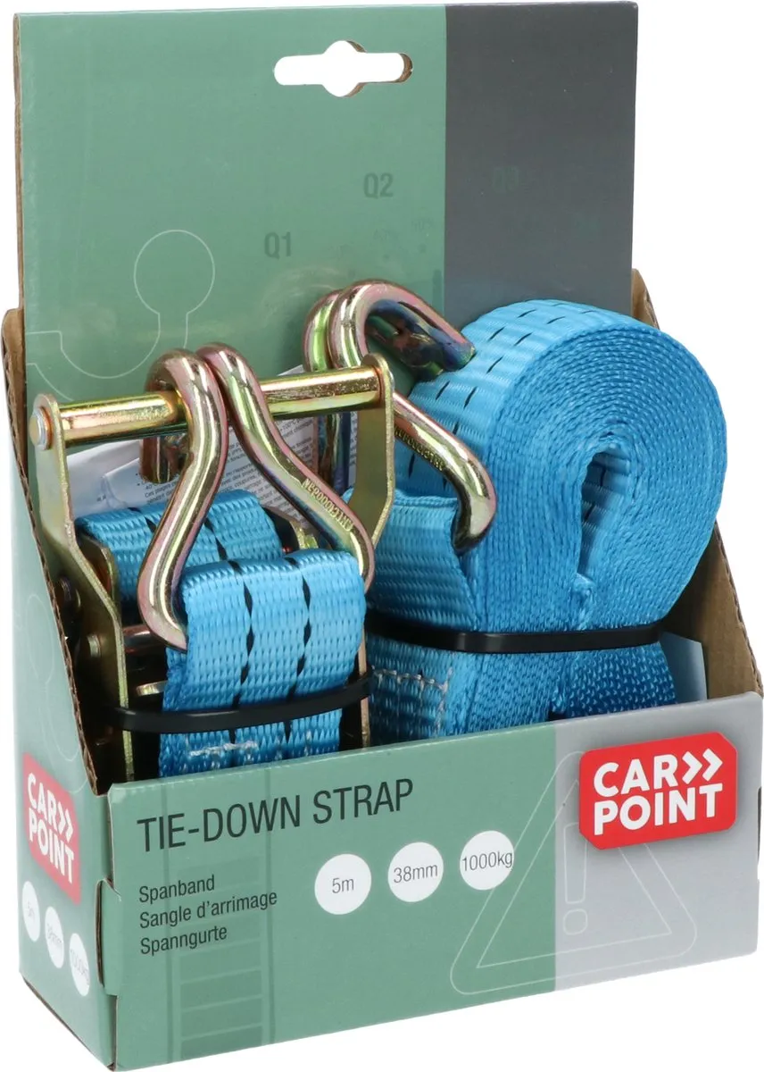 Carpoint Ratelspanband 38mm 5m 1000kg - Blauw