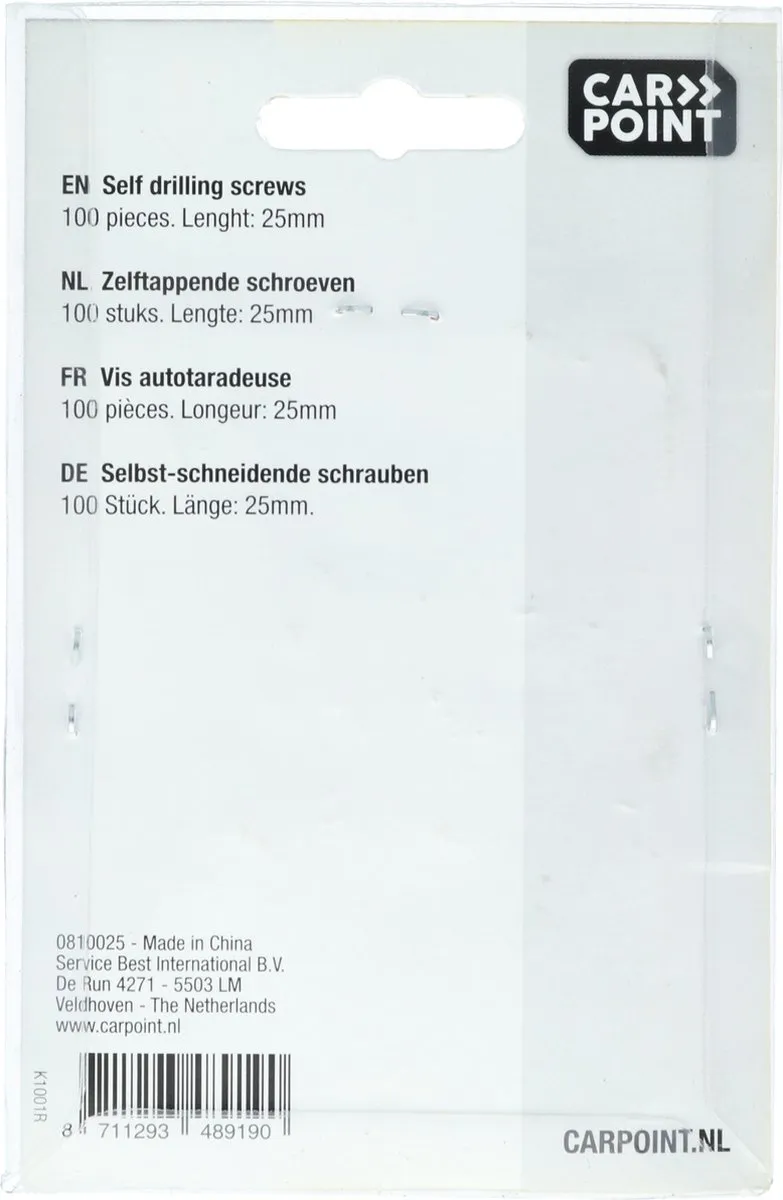 Carpoint Zwart 25mm Zelftappende Schroeven - 100 Stuks - afbeelding 6 van 6