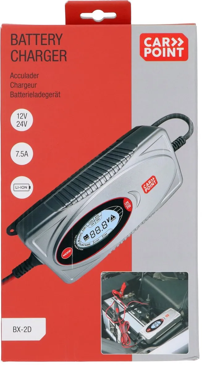Carpoint BX-2D Acculader 12V/24V - 7.5A Lithium