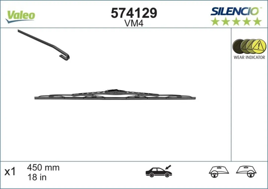 Valeo Silencio VM4 Ruitenwisser 45cm - Divers