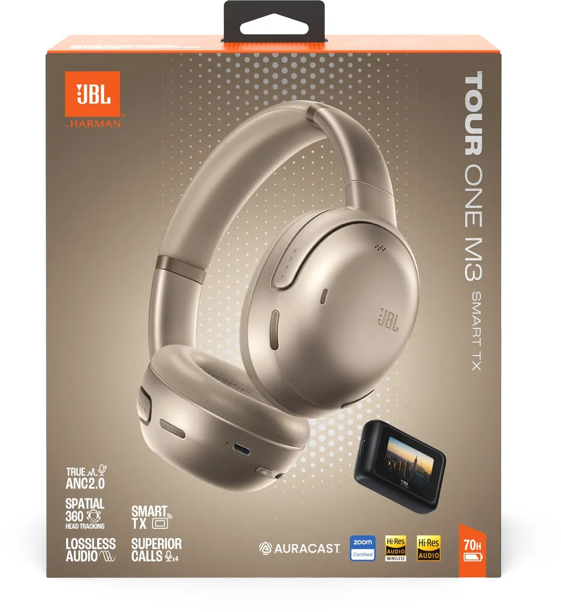 JBL Tour One M3 Smart TX Noise Cancelling Koptelefoon - 70 uur - Mocca