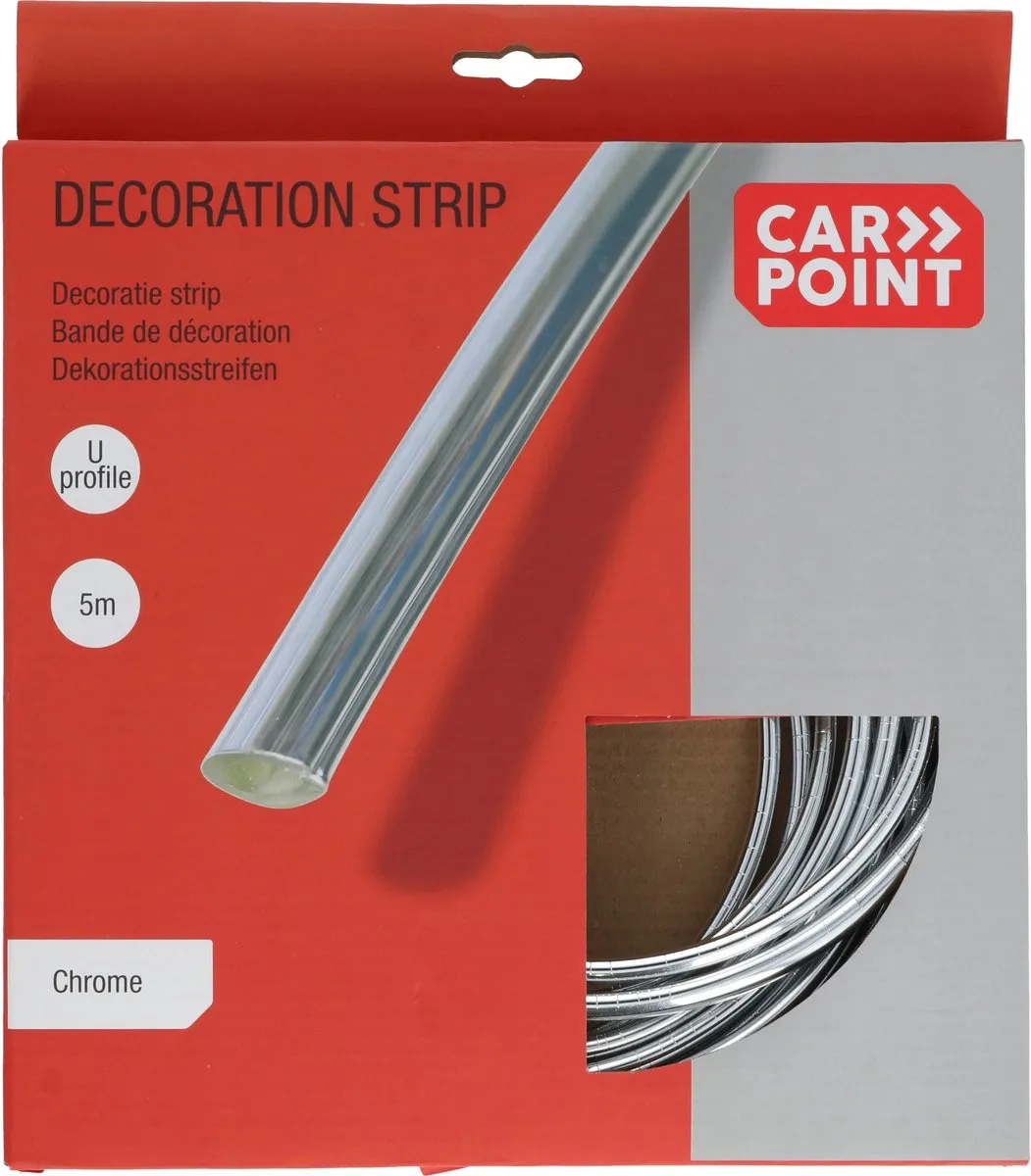 Carpoint Decoratiestrip Chroom U-profiel 5m - 8,2mm