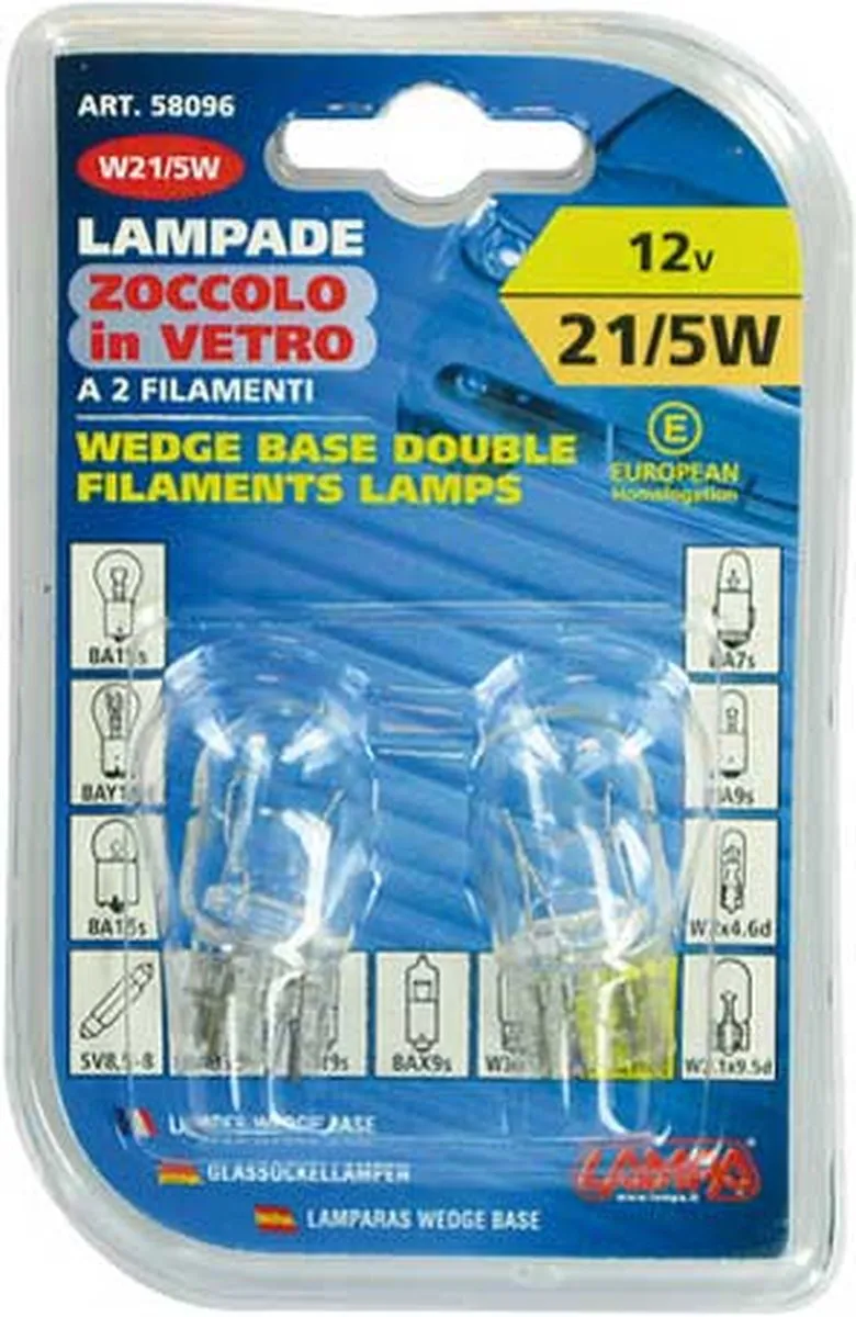 Lampa 12V W21/5W W3x16q Set - 2 Stuks - Wit
