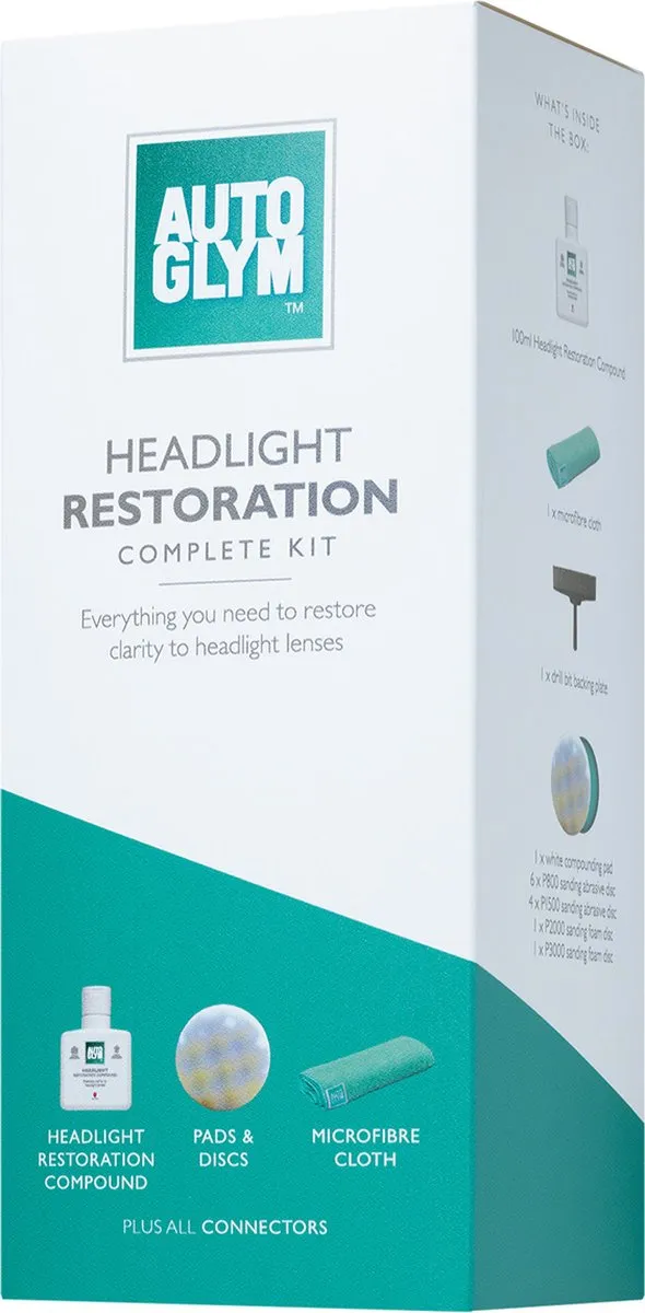 Autoglym Headlight Restoration Complete Kit - Meerkleurig