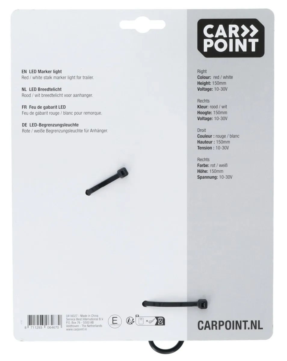 Carpoint Breedtelicht 150mm Rechts - Rood/wit