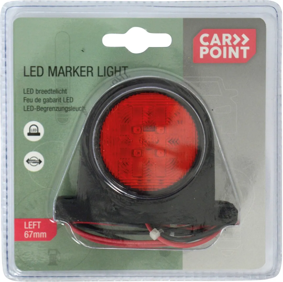 Carpoint Breedtelicht 10-30V Links 67mm - Rood/Wit