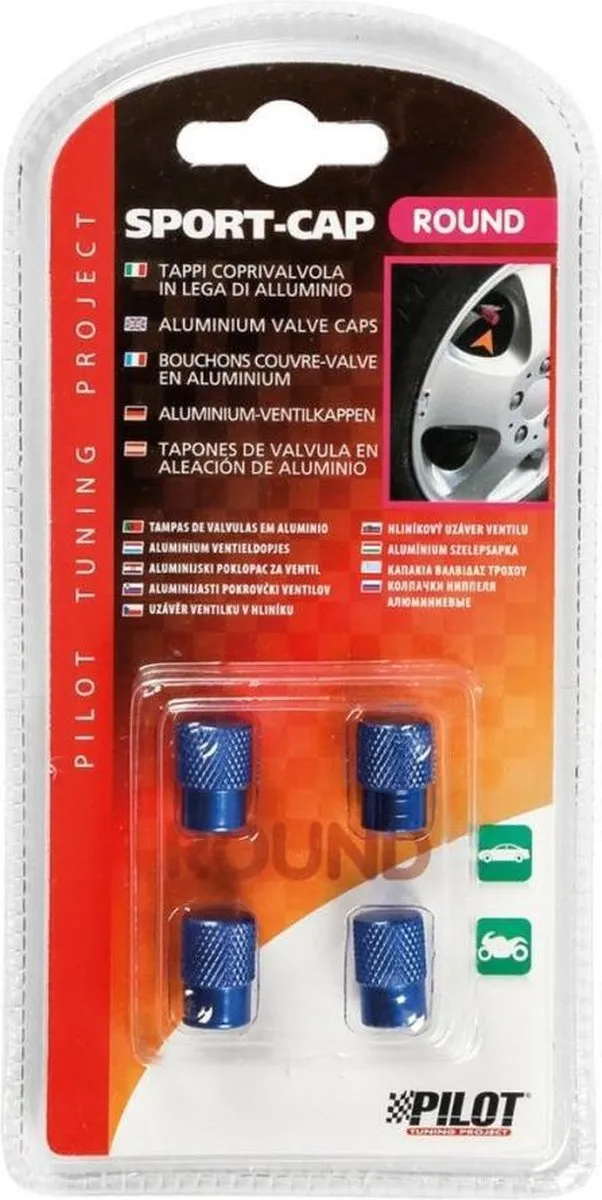 Lampa Round Ventieldopjes 4 Stuks - Blauw