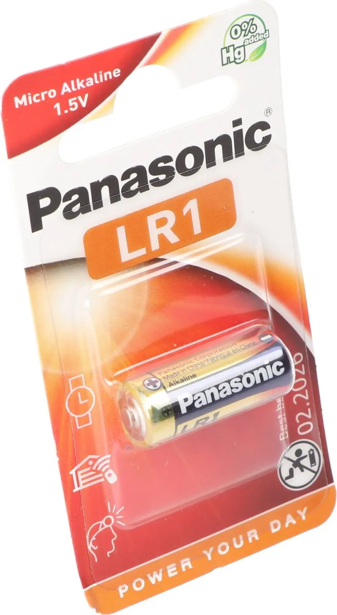 Panasonic LR1 D Alkaline Batterij 900mAh - 1 Stuk