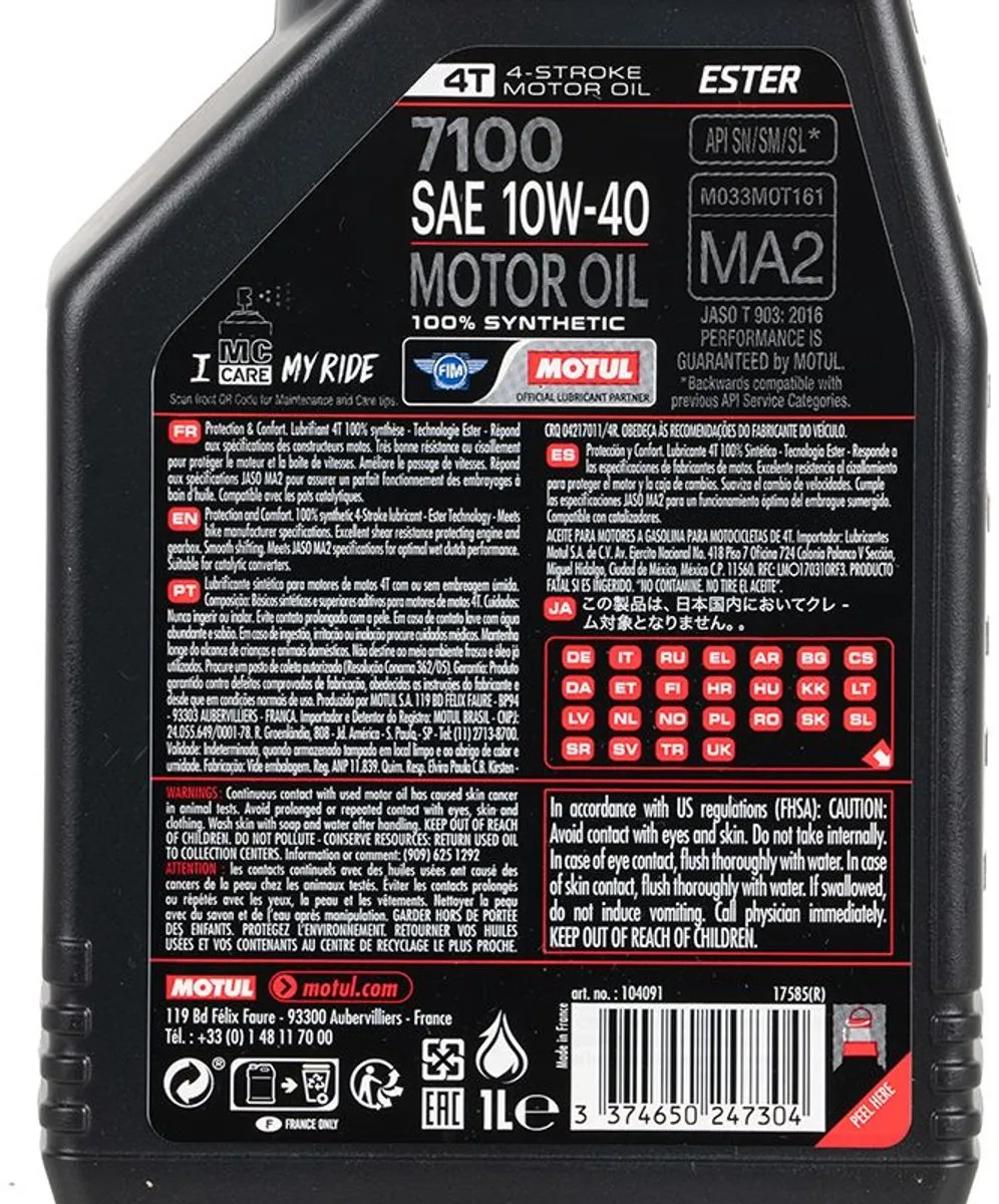 Motul 7100 10W40 4T Motorolie 1L