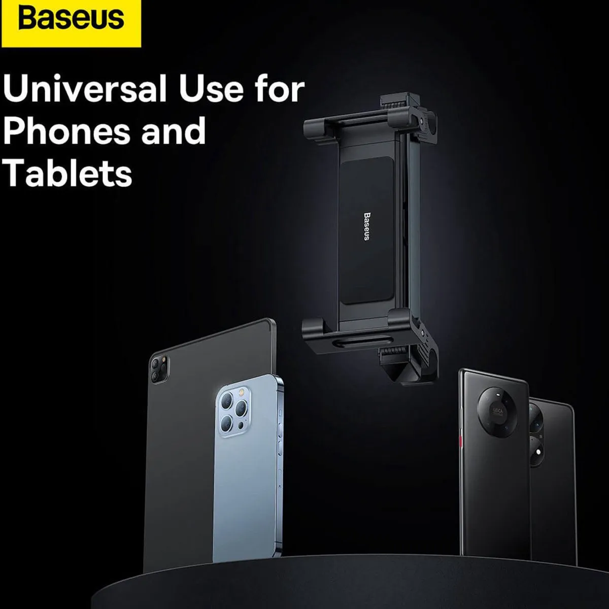 Baseus Autohouder Smartphone/Tablet - Hoofdsteunbevestiging - 12 Inch - Zwart