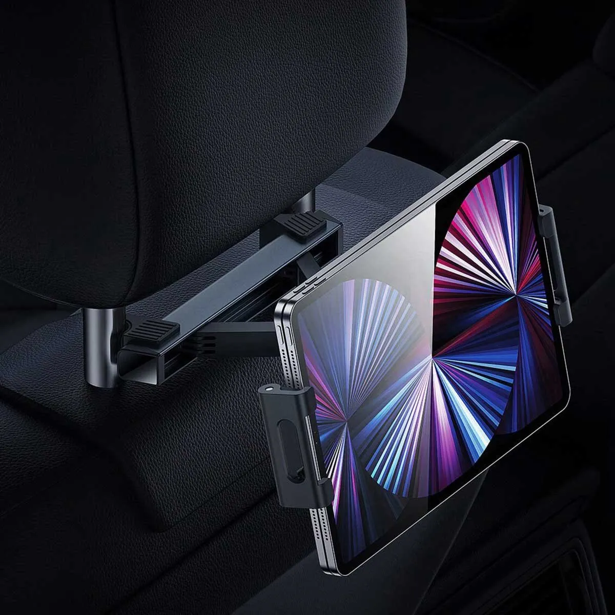 Baseus Autohouder Smartphone/Tablet - Hoofdsteunbevestiging - 12 Inch - Zwart