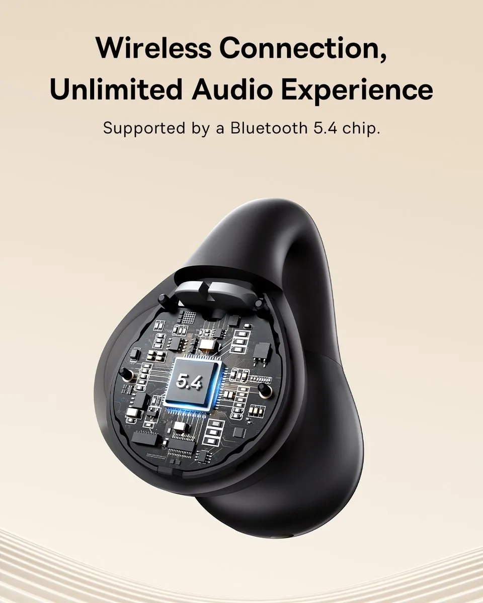 Baseus Bass 15 Clip Open-Ear Oordopjes - Zwart