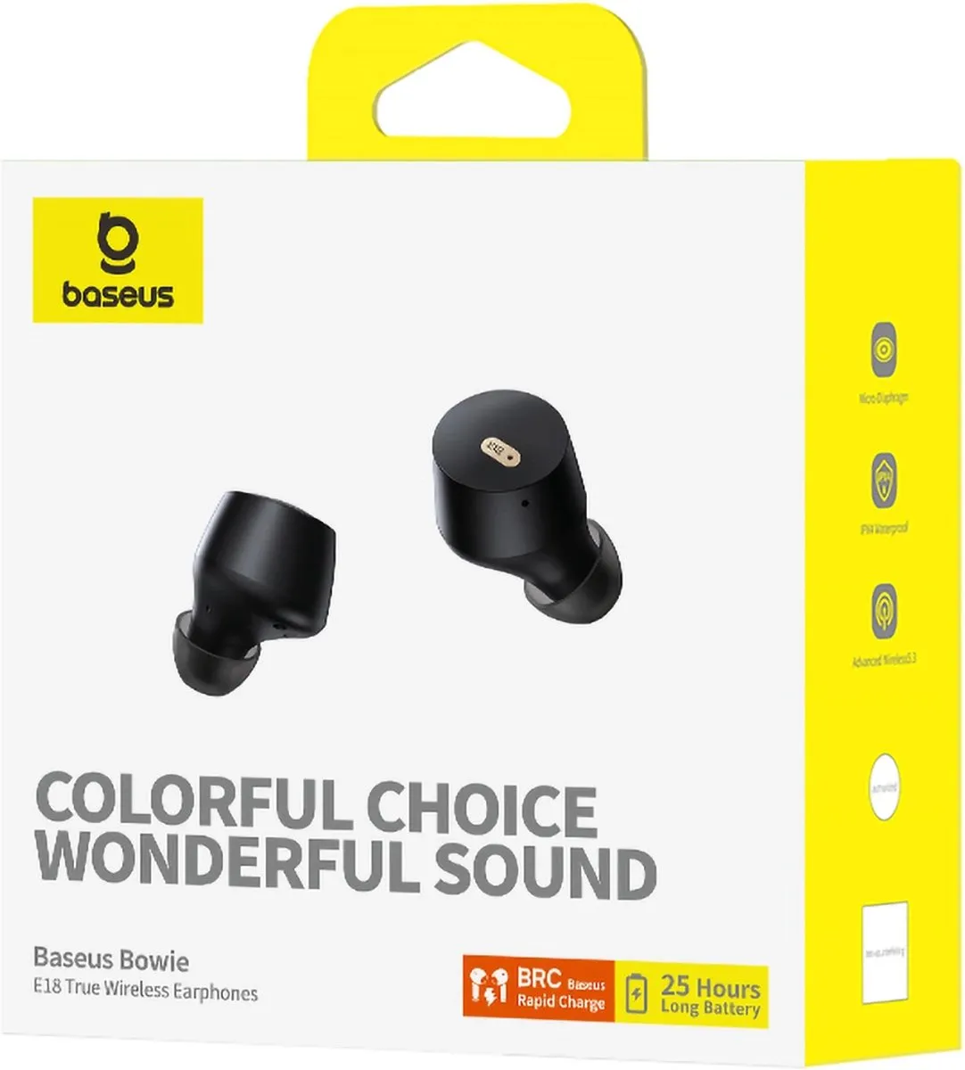 Baseus Bowie E18 TWS Headset - Bluetooth 5.3 - Zwart - afbeelding 6 van 6