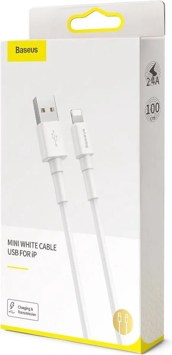 Baseus Lightning USB-kabel voor iPhone/iPad - Wit