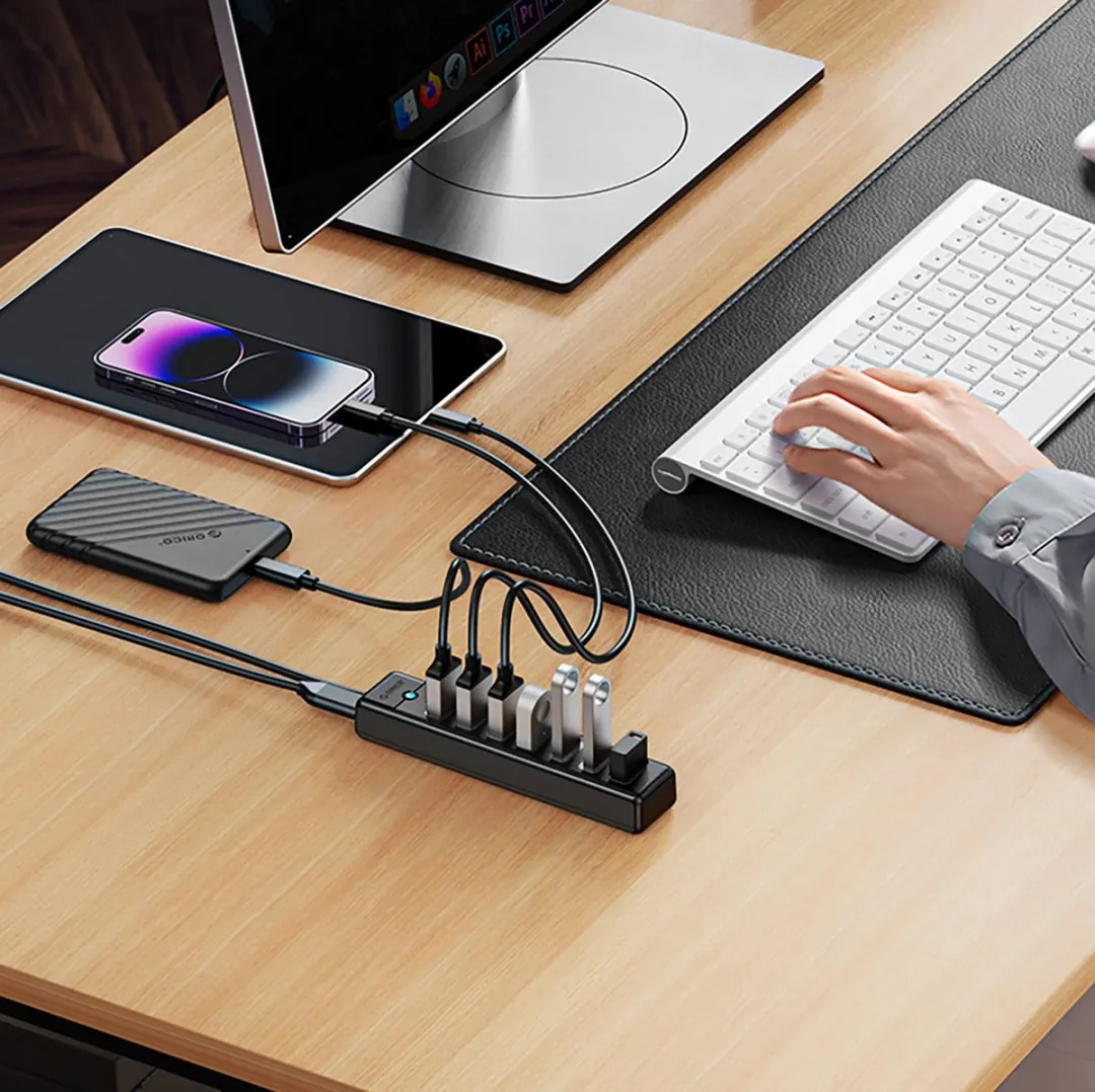 ORICO Hub 7X USB-A 3.0 - Transparant