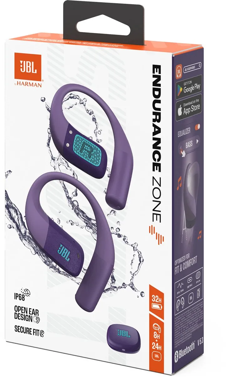 JBL Endurance Zone JBLENDUZONEPUR Draadloze Sportoordopjes - 32 uur - IP68 - Paars