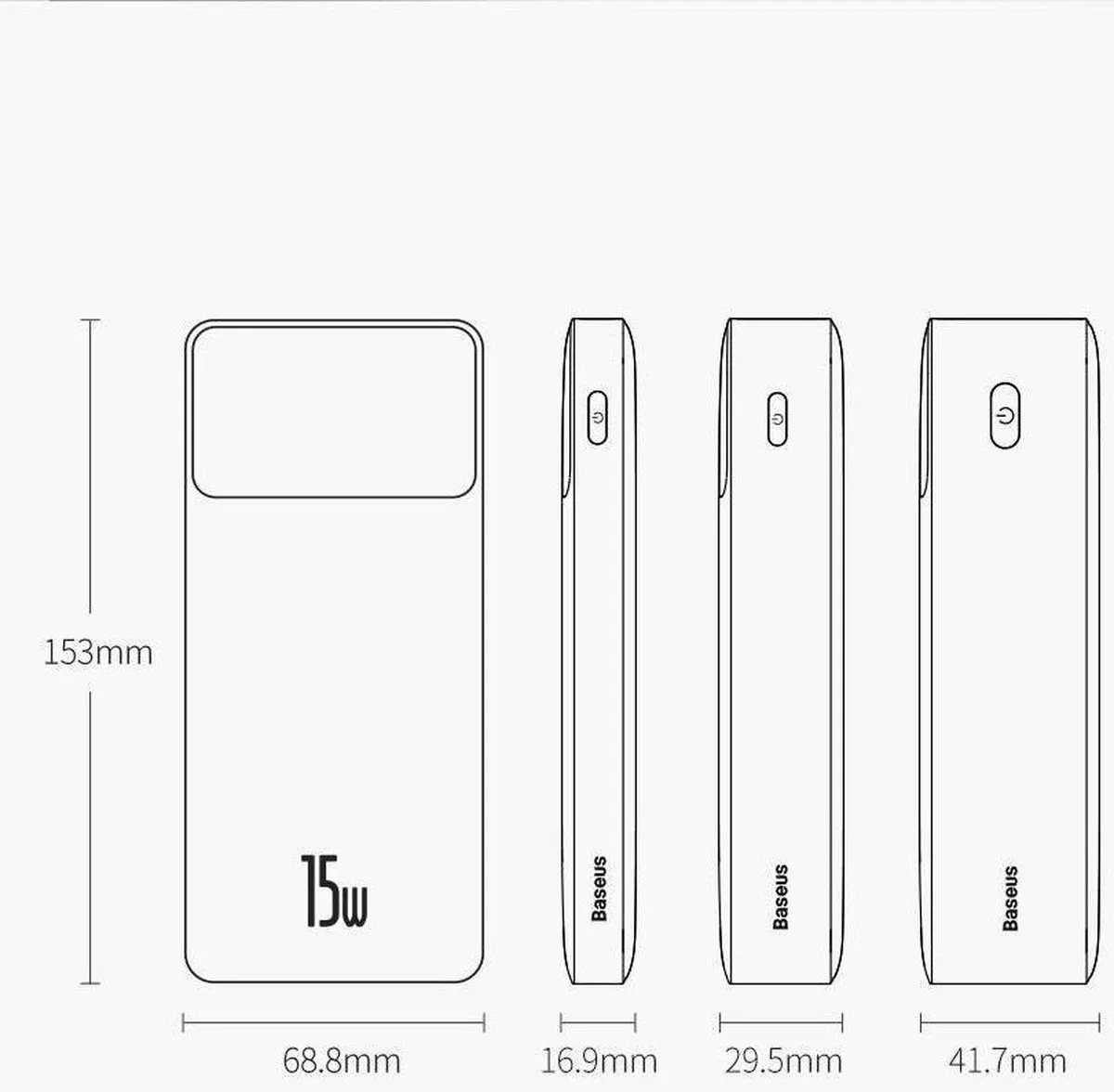 Baseus Bipow 30000mAh Powerbank PPBD050202 - 15W Wit
