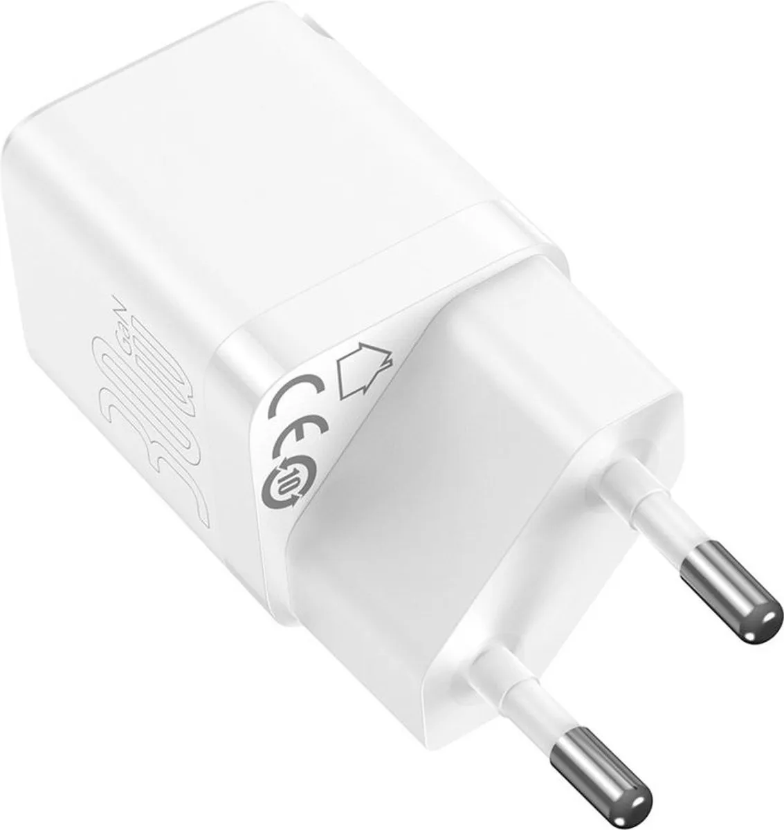 Baseus GaN3 CCGN010102 USB-C Snellader 30W - Wit