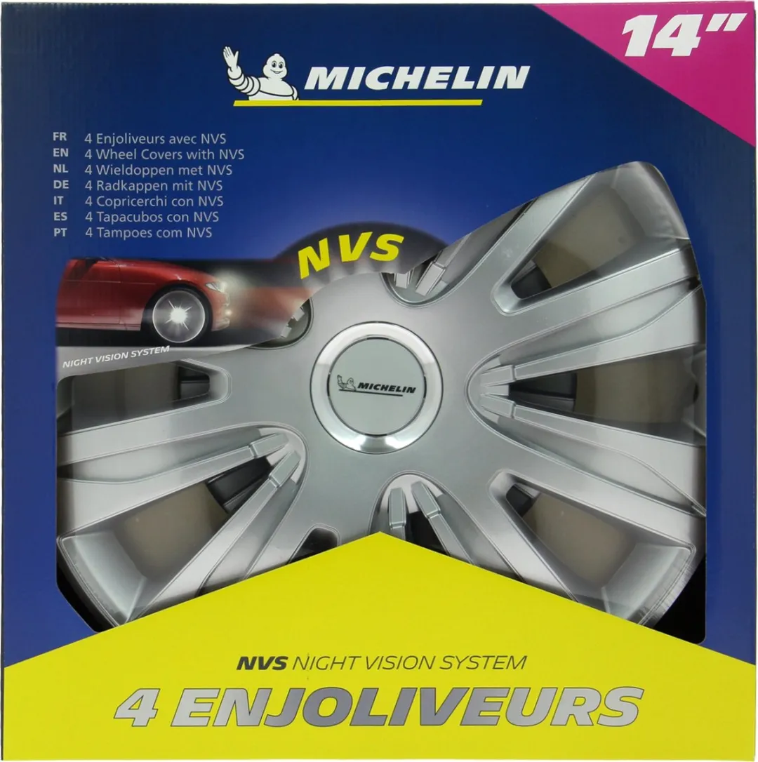 Michelin Wieldoppen 14 Inch - Chroom - 4 Stuks