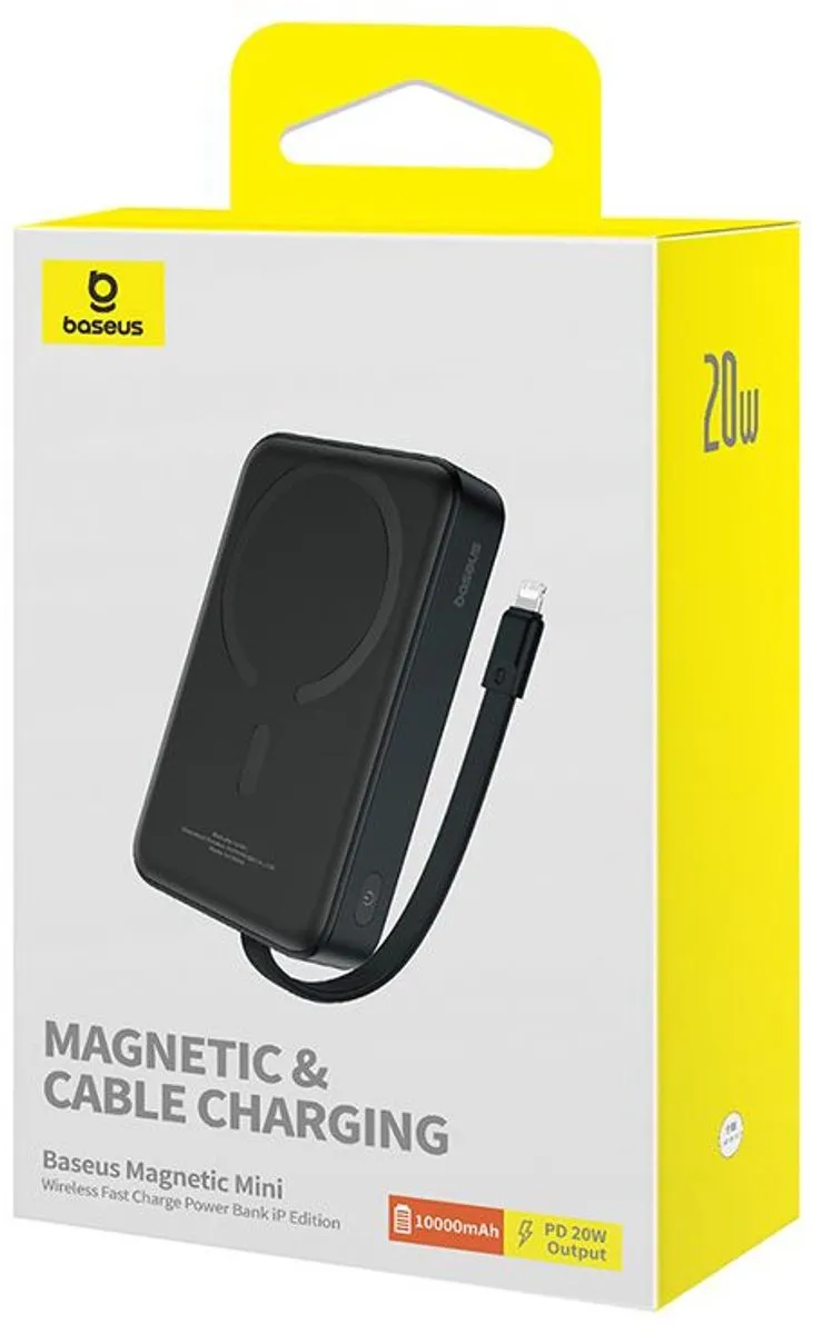 Baseus 10000mAh Powerbank - 20W Fast Charge - MagSafe - Zwart