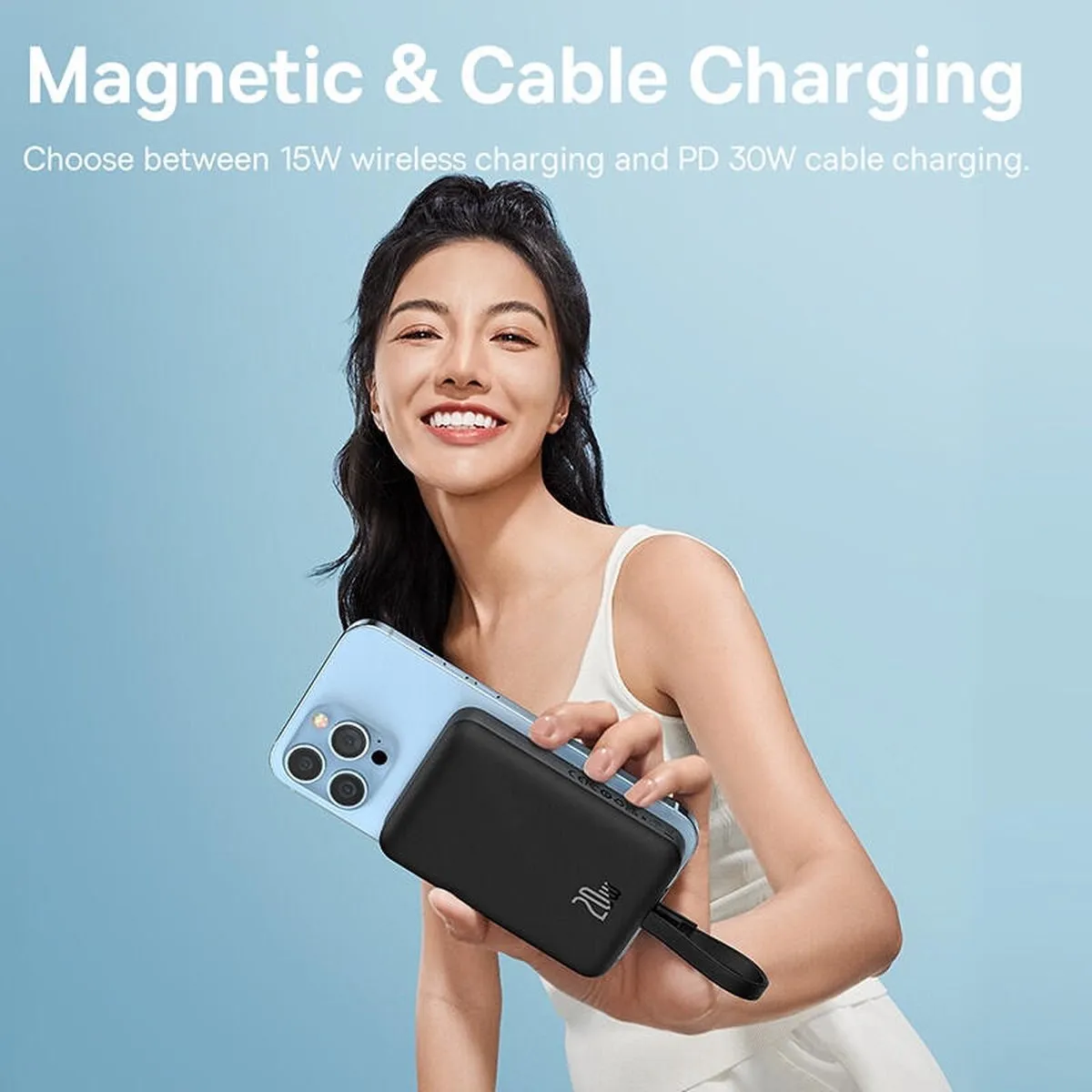 Baseus 10000mAh Powerbank - 20W Fast Charge - MagSafe - Zwart - afbeelding 6 van 6