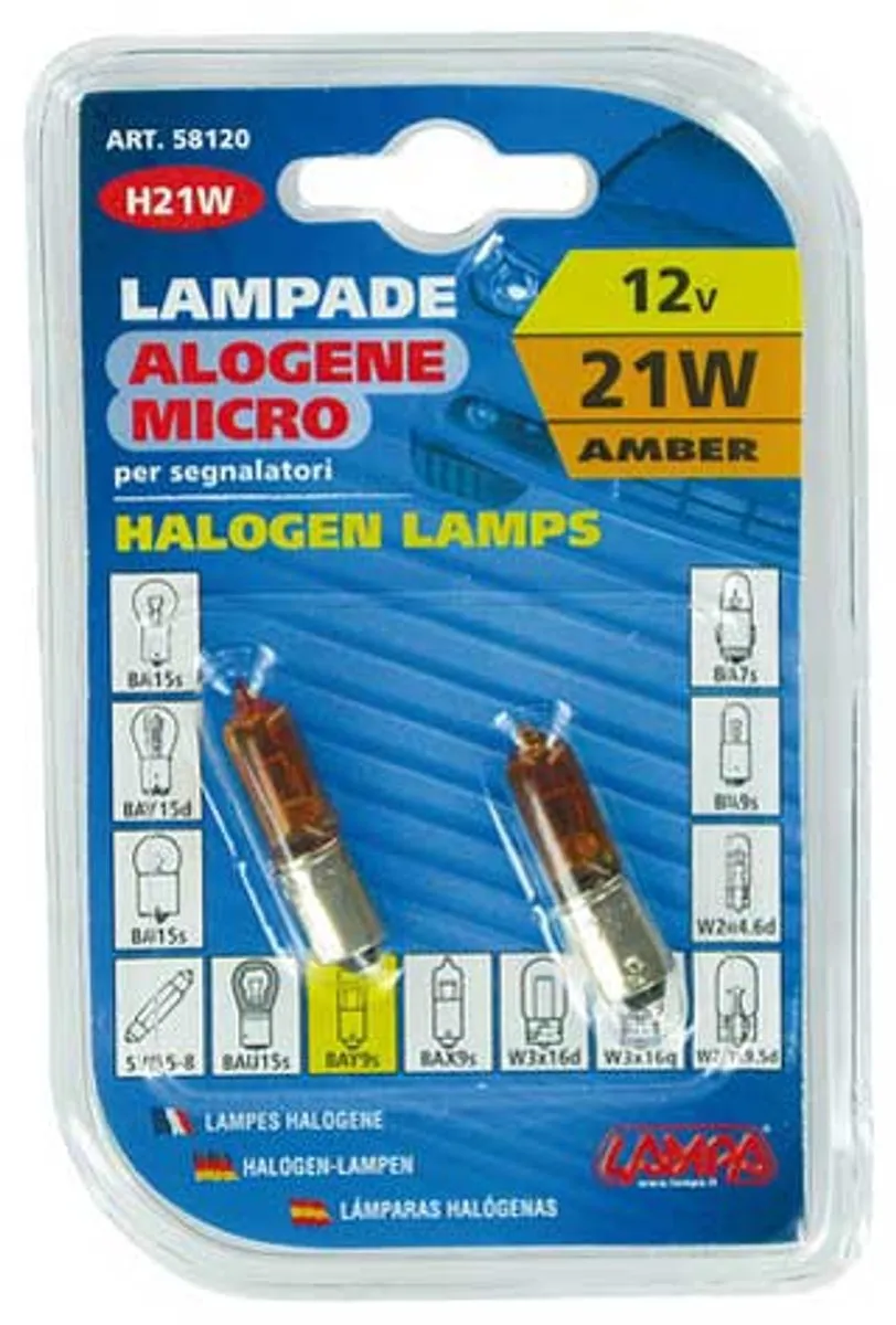 Lampa Halogeen Micro Lamp HY21W BAY9s - 2 Stuks - Amber
