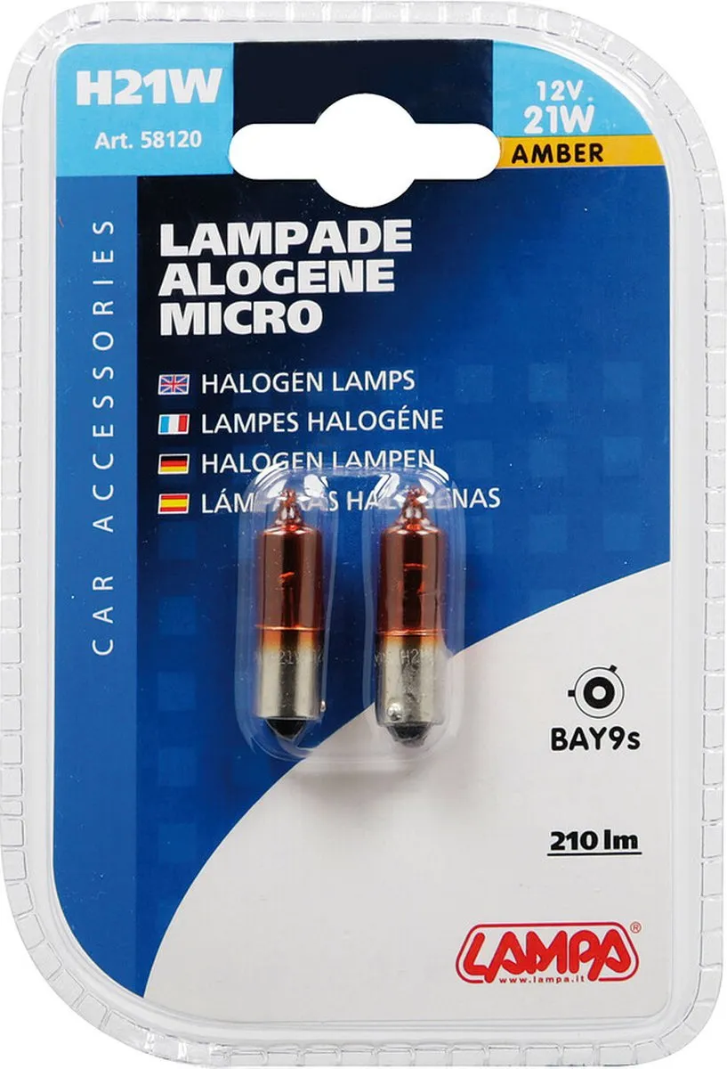 Lampa Halogeen Micro Lamp HY21W BAY9s - 2 Stuks - Amber