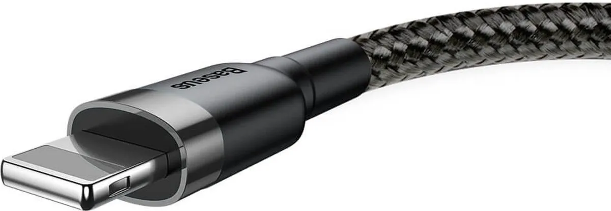 Baseus USB naar Lightning Kabel CALKLF-AG1 - 0,5M - Geweven Nylon - Grijs