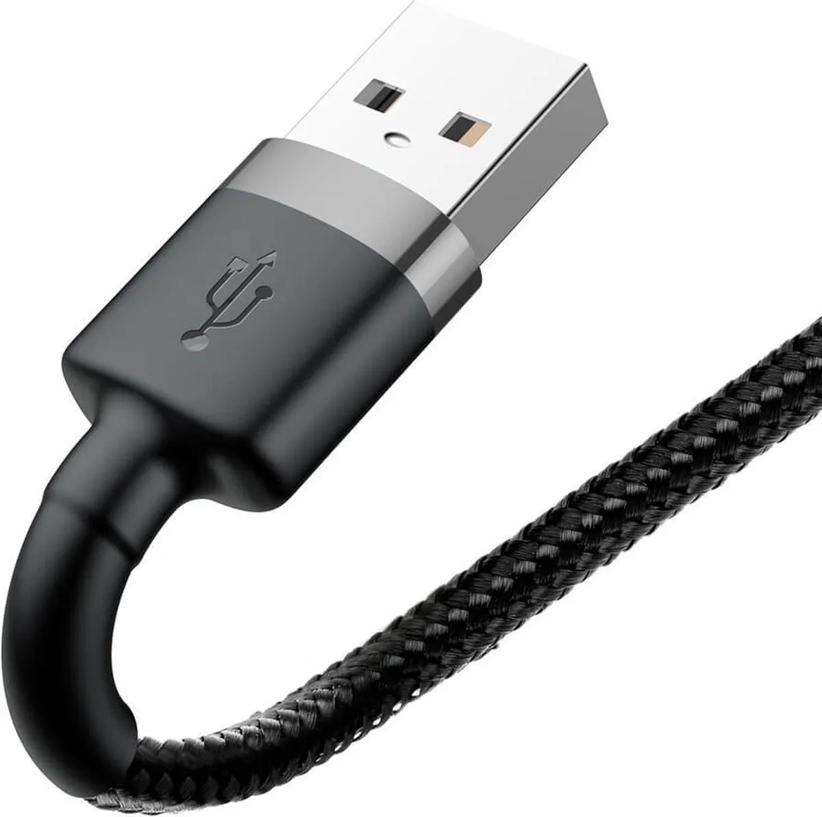 Baseus USB naar Lightning Kabel CALKLF-AG1 - 0,5M - Geweven Nylon - Grijs