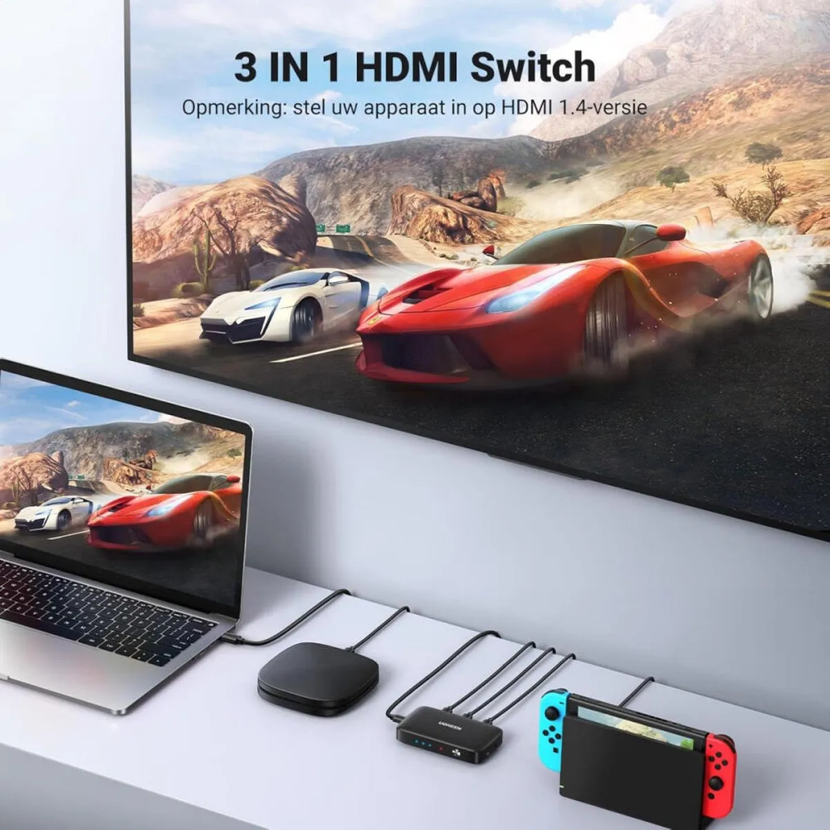 UGREEN CM332 80125 HDMI Switch 3-in-1 4K@30Hz - Zwart